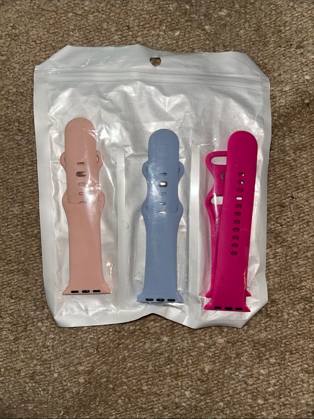 Replacement Silicone Watch Bands - Pink, Light Blue, Hot Pink. Fits 39/40/41